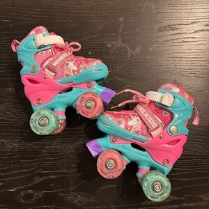 WheelKids Pink & Teal Unicorn Roller Skates